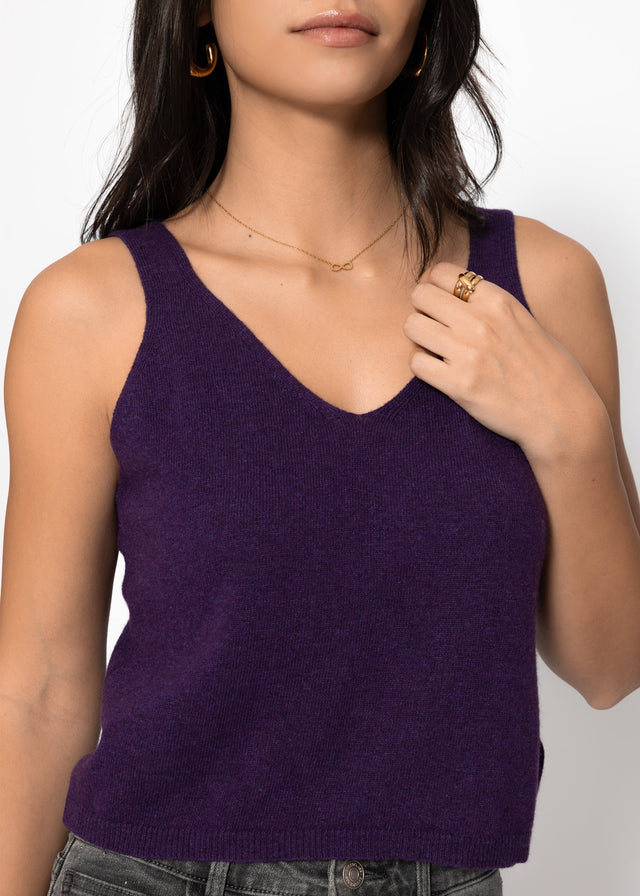 Stricktop mit Kaschmir - lila