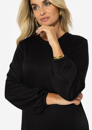Super soft Jerseykleid in Midilänge - schwarz
