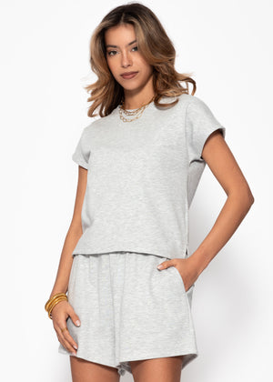 Sweatshirt with back detail - light gray