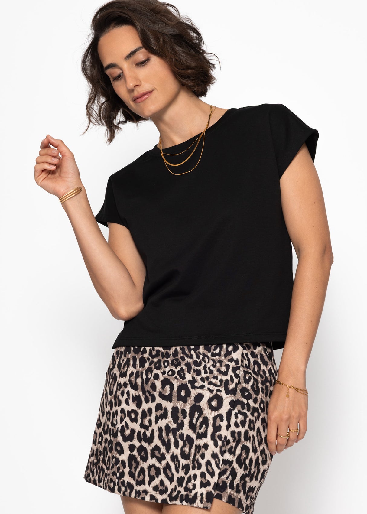 Sweatshirt mit Rückendetail - schwarz