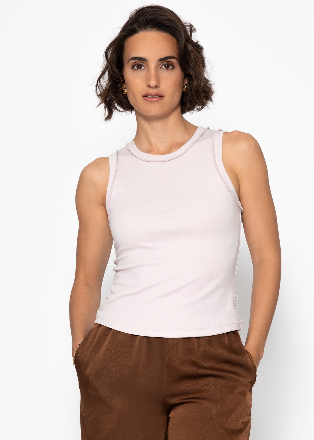 Tank Top mit Außennähten- flieder