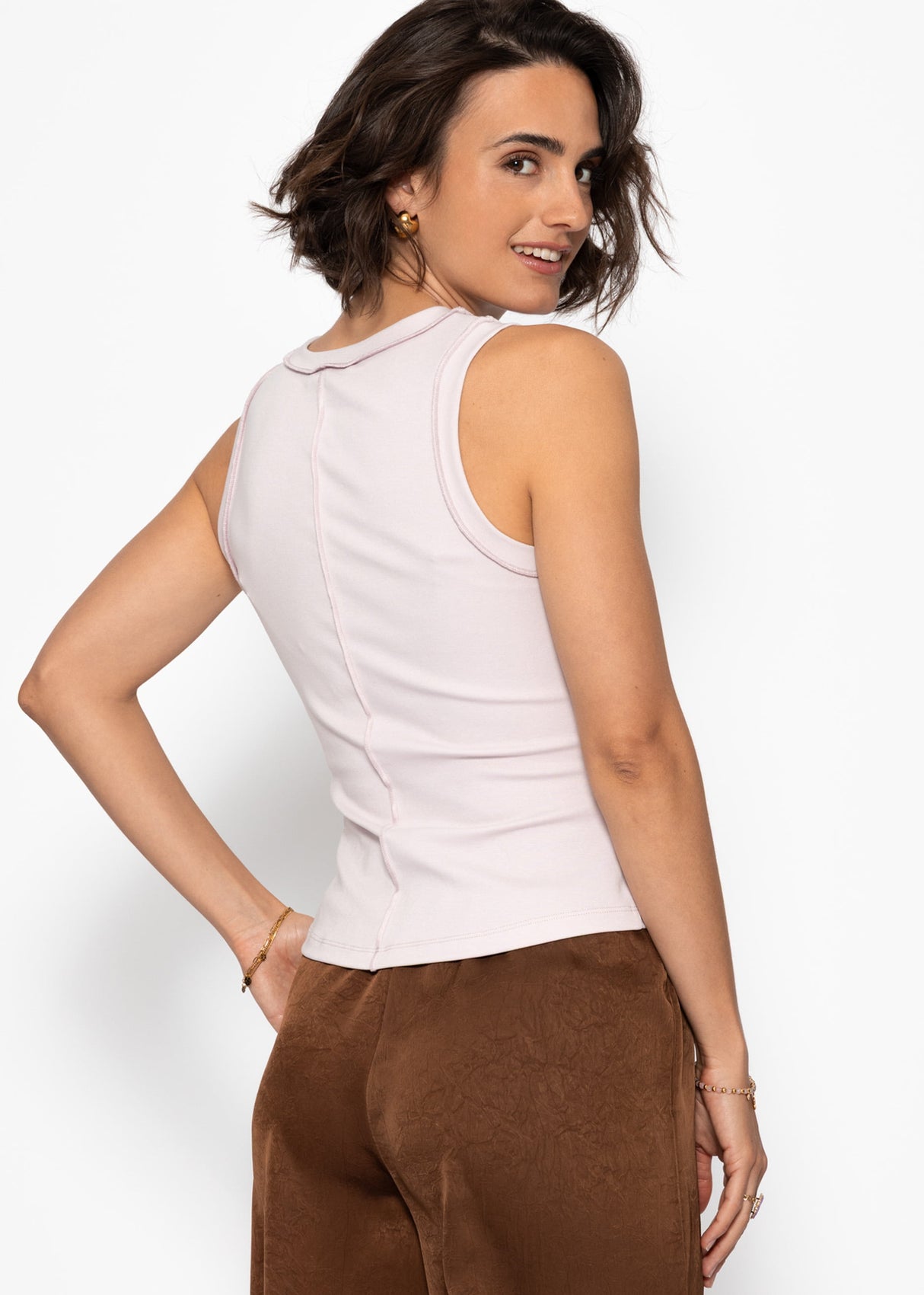 Tank Top mit Außennähten- flieder