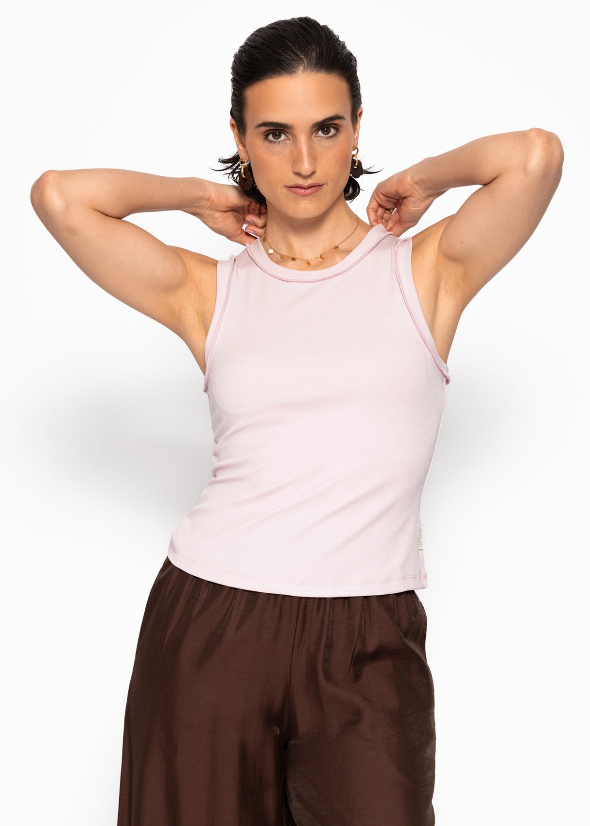 Tank Top mit Außennähten - flieder