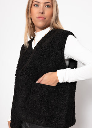 Teddy vest - black