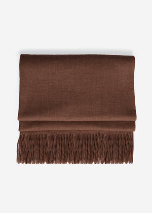 Soft scarf made of viscose and wool mix - dark brown
