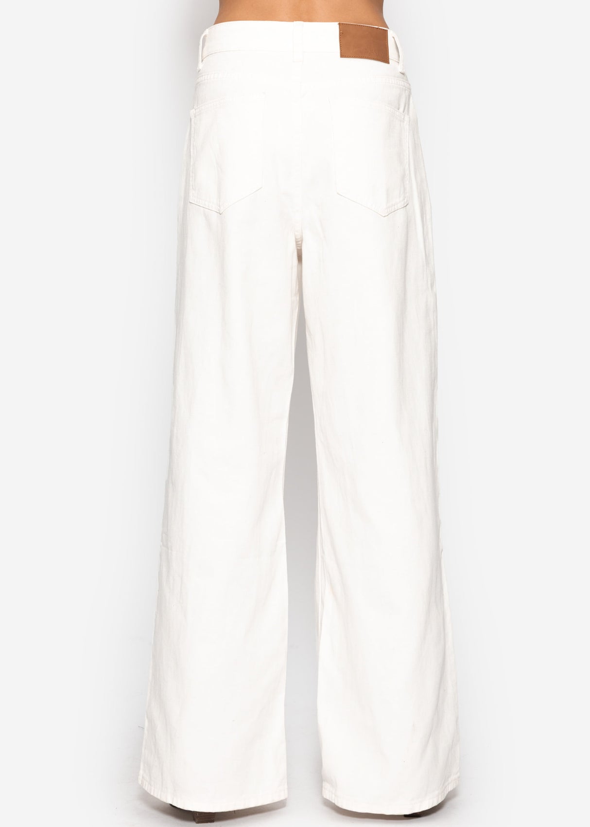 Wide Leg Jeans mit hohem Bund - offwhite