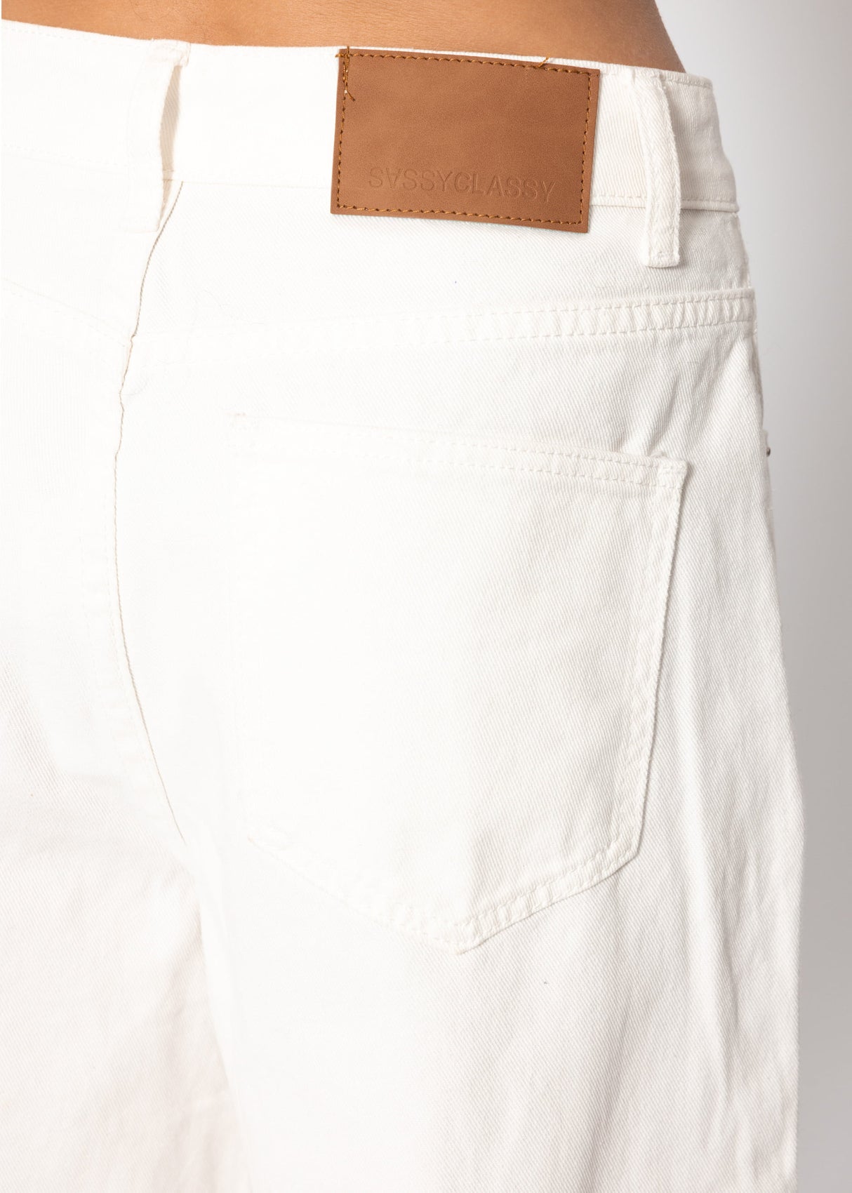 Wide Leg Jeans mit hohem Bund - offwhite