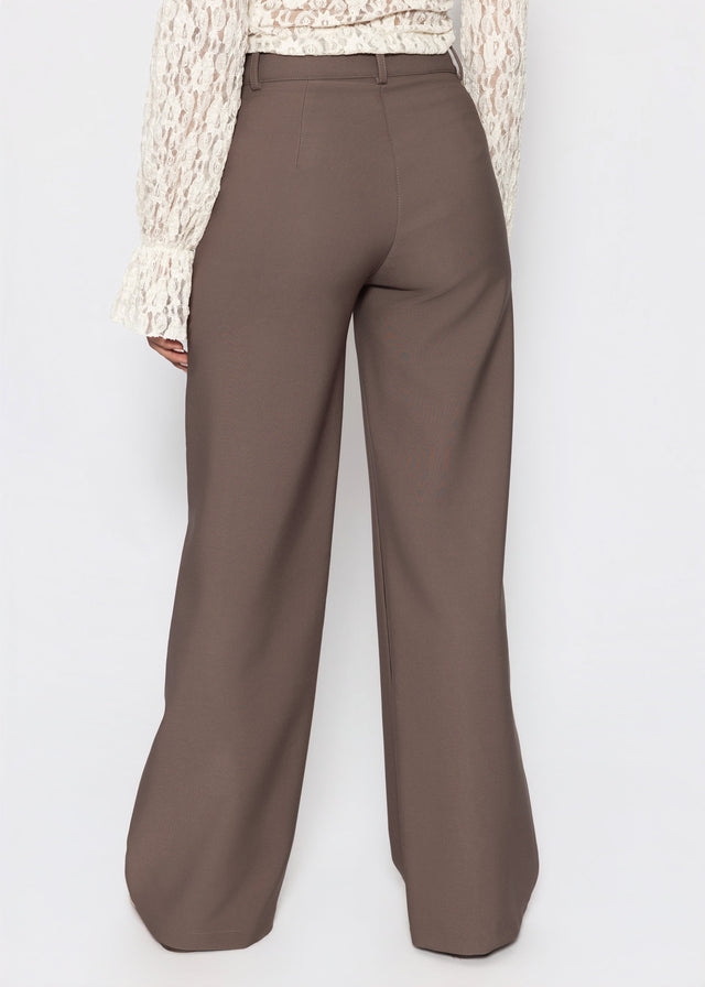 Anzughose mit geradem Bein - taupe
