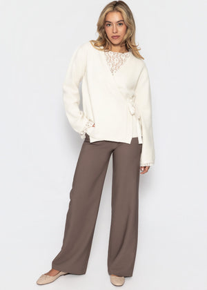Anzughose mit geradem Bein - taupe