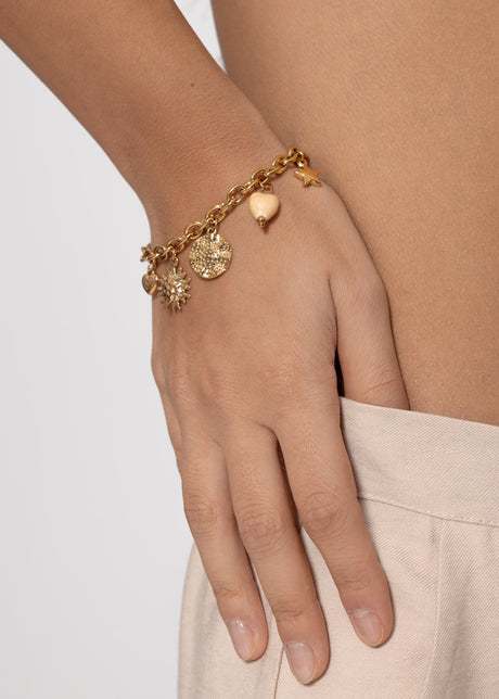 Armband mit Charms - gold