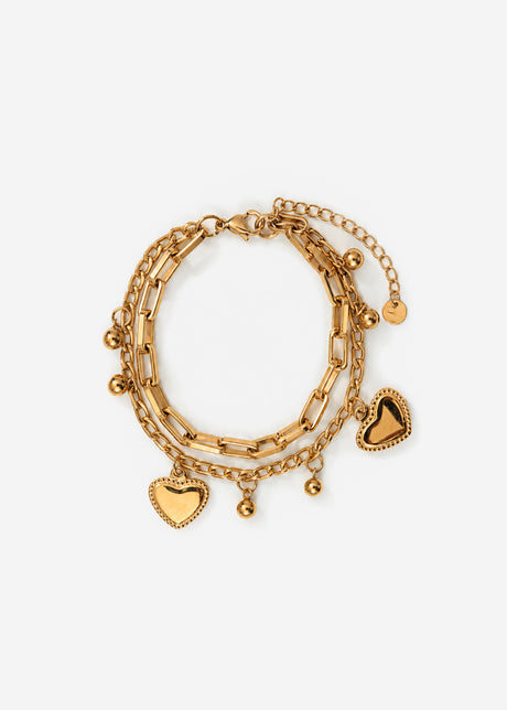Armband mit Herzanhängern - gold von SASSYCLASSY