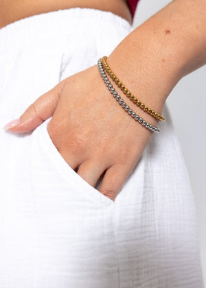 Armband mit Kugeln - silber