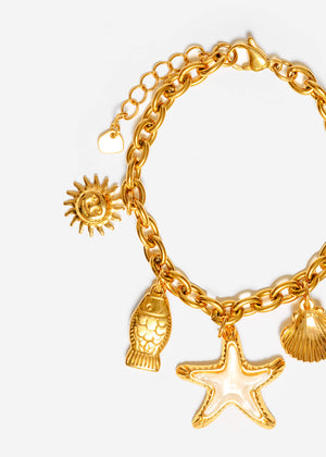 Armband mit maritimen Charms - gold