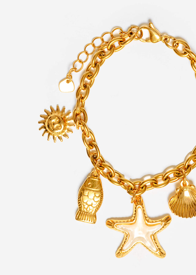 Armband mit maritimen Charms - gold