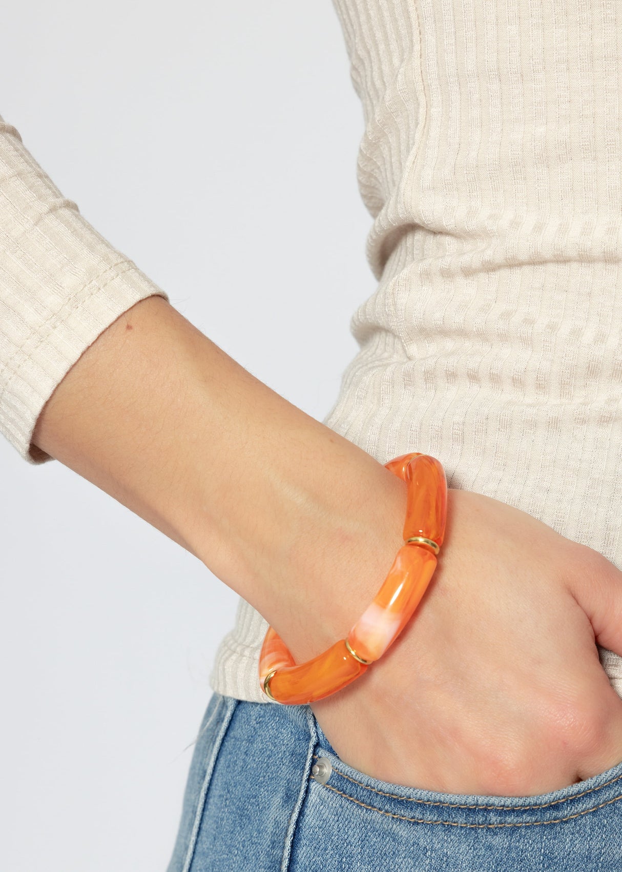 Armband mit Perlen - orange