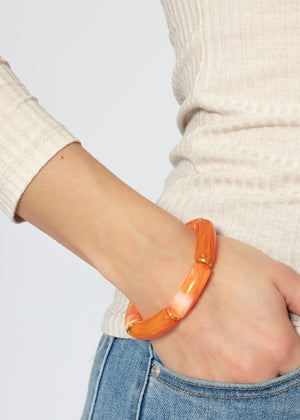 Armband mit Perlen - orange