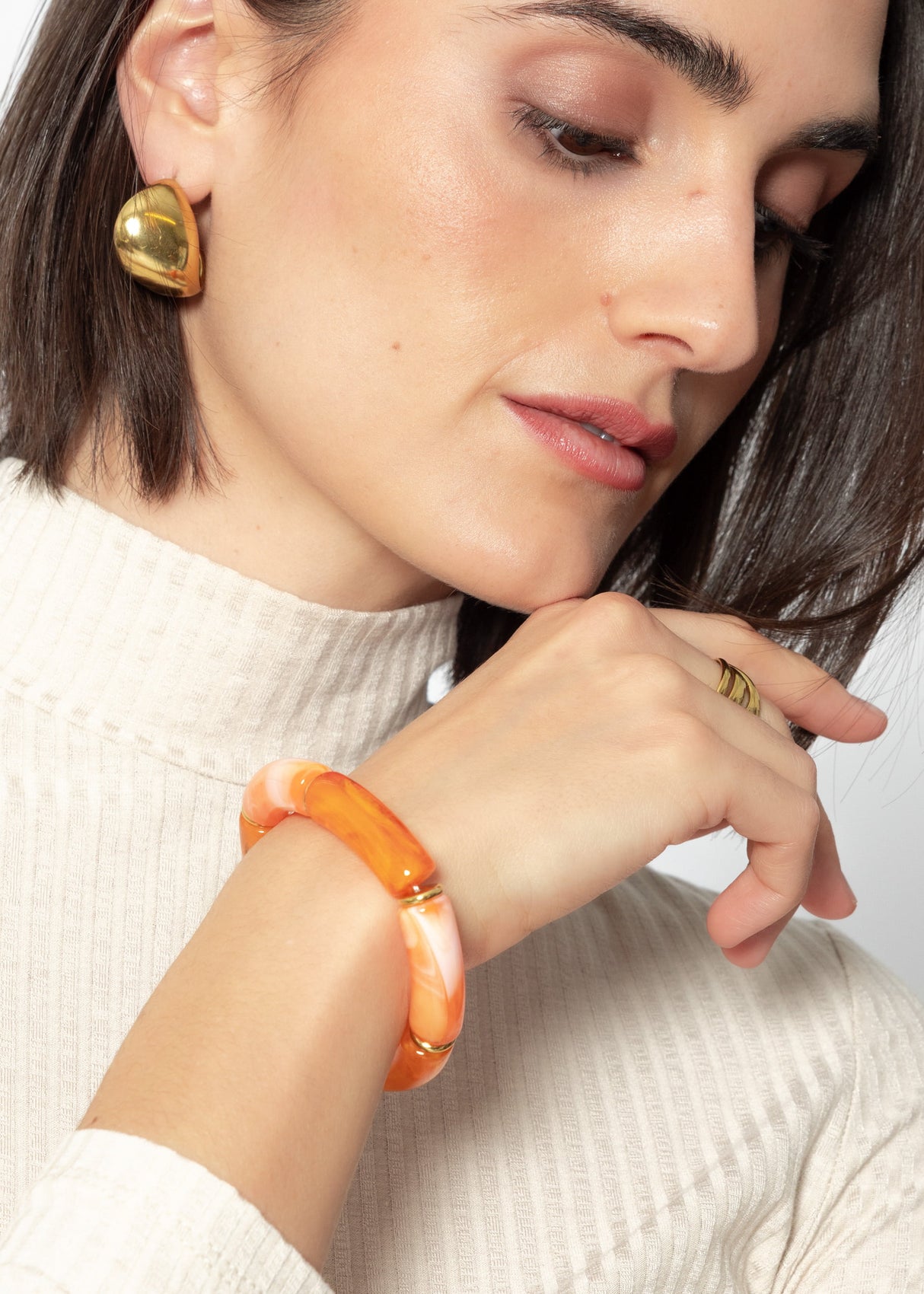 Armband mit Perlen - orange