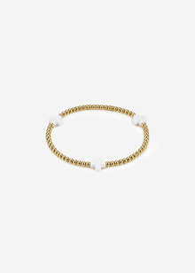 Armband mit weißen Schmucksteinen - gold