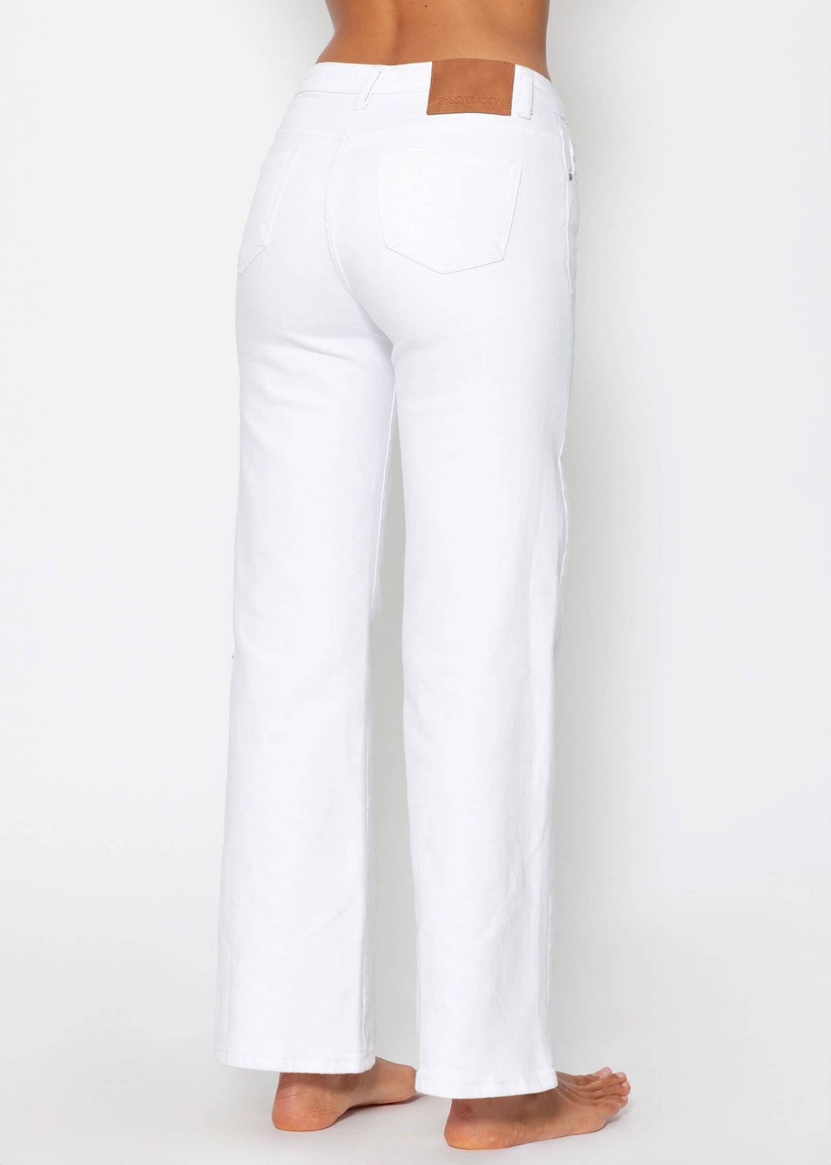 Ausgestellte Jeans - weiß