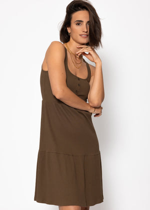 Baumwoll Jerseykleid - khaki