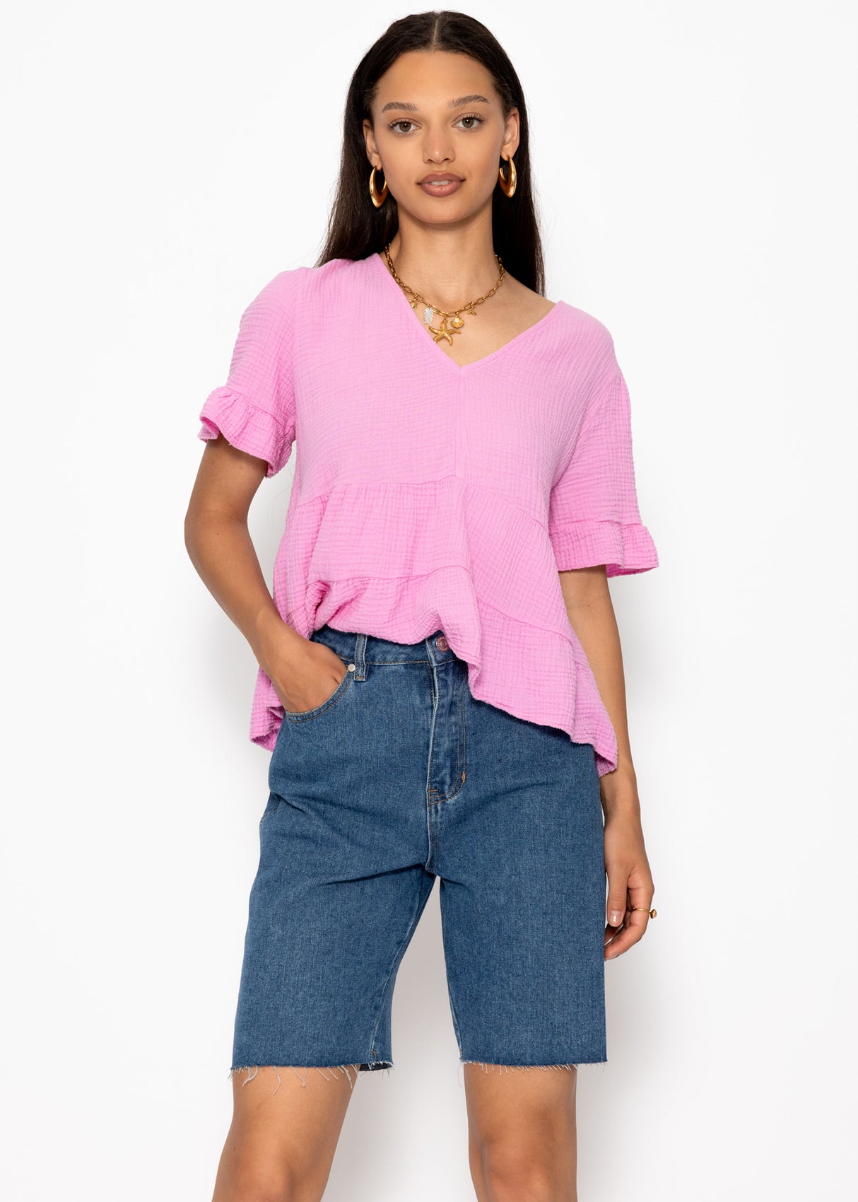 Bermuda Jeans Shorts - blau