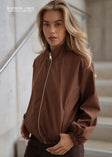 Blousonjacke mit elastischem Bund - braun