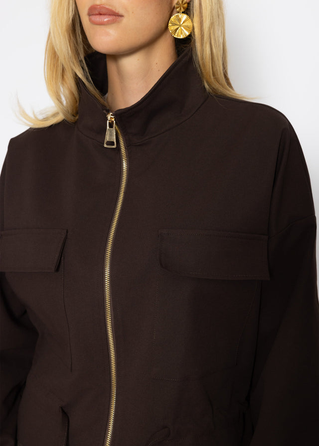 Blousonjacke mit Stehkragen - braun