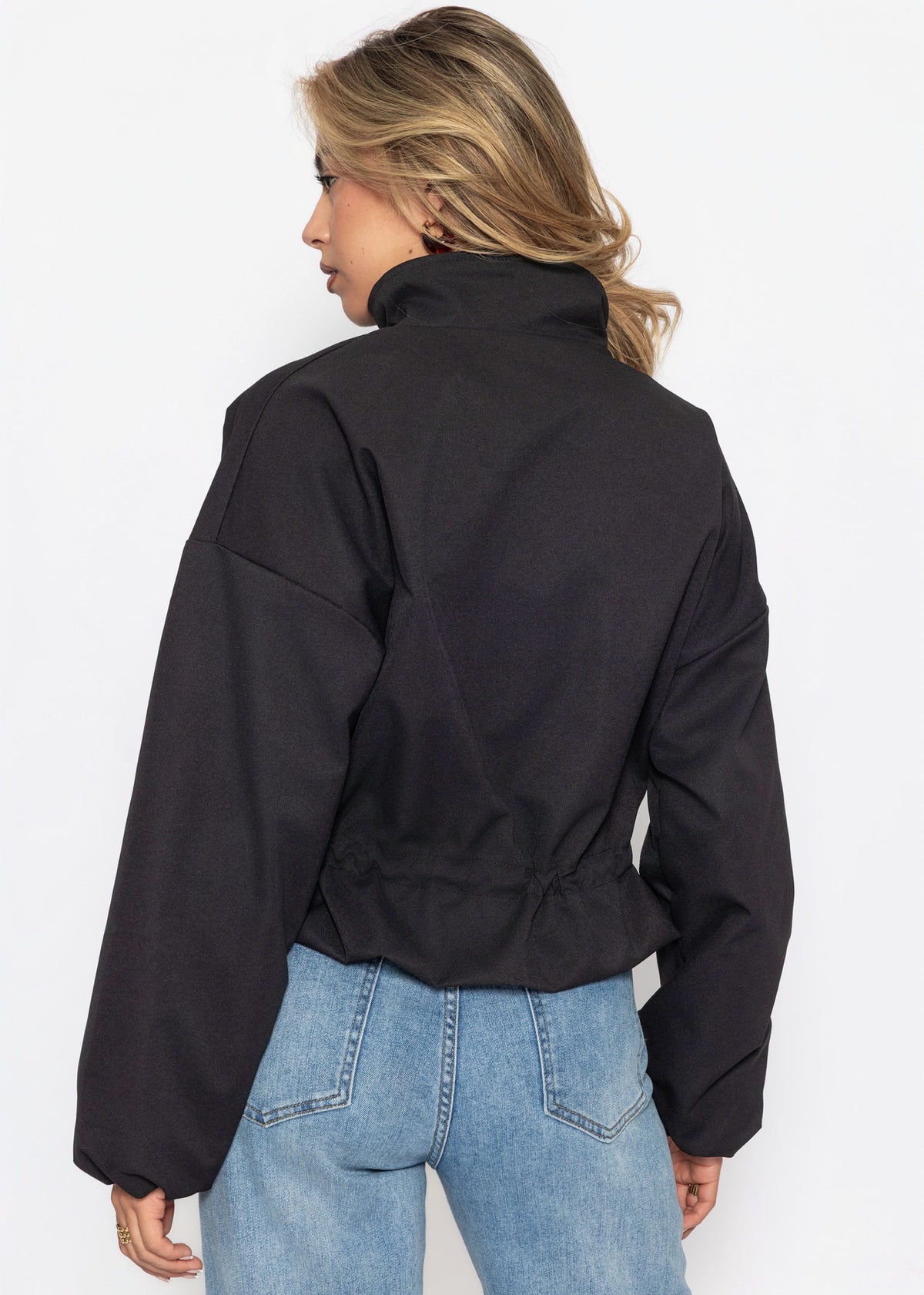 Blousonjacke mit Stehkragen - schwarz