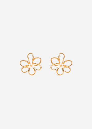 Blumen Ohrringe mit Perlen - gold