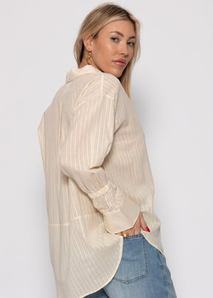 Bluse mit Ärmeldetails - buttergelb