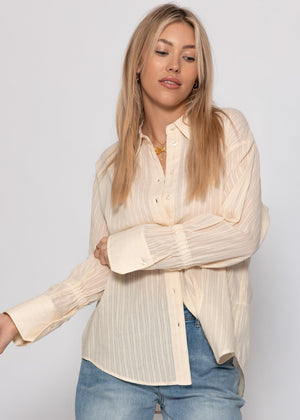 Bluse mit Ärmeldetails - buttergelb