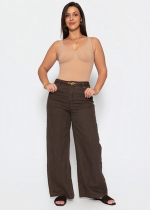 Bodysuit Sculpting Shapewear mit String - nude