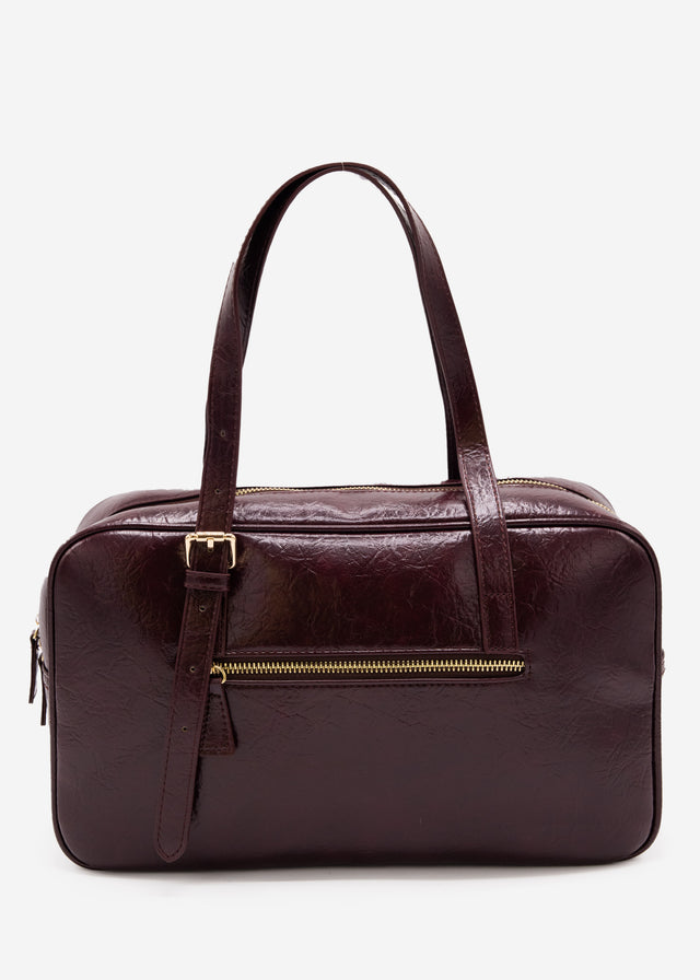 Bowlingtasche aus Kunstleder - burgundy
