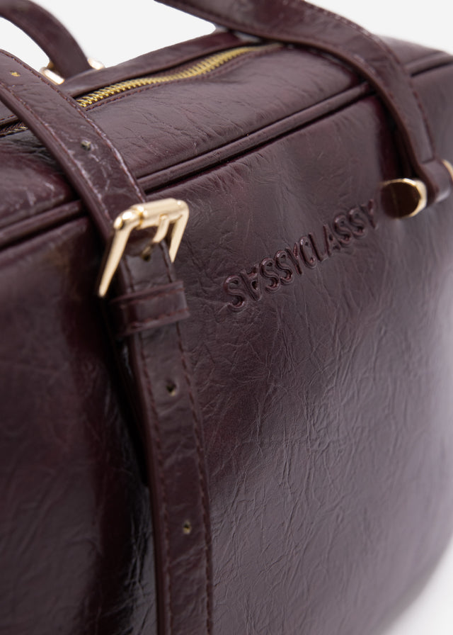 Bowlingtasche aus Kunstleder - burgundy