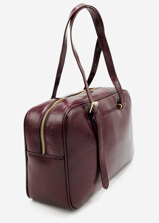 Bowlingtasche aus Kunstleder - burgundy