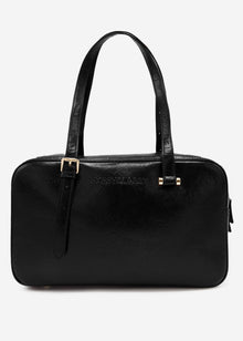 Bowling bag made of synthetic leather - black