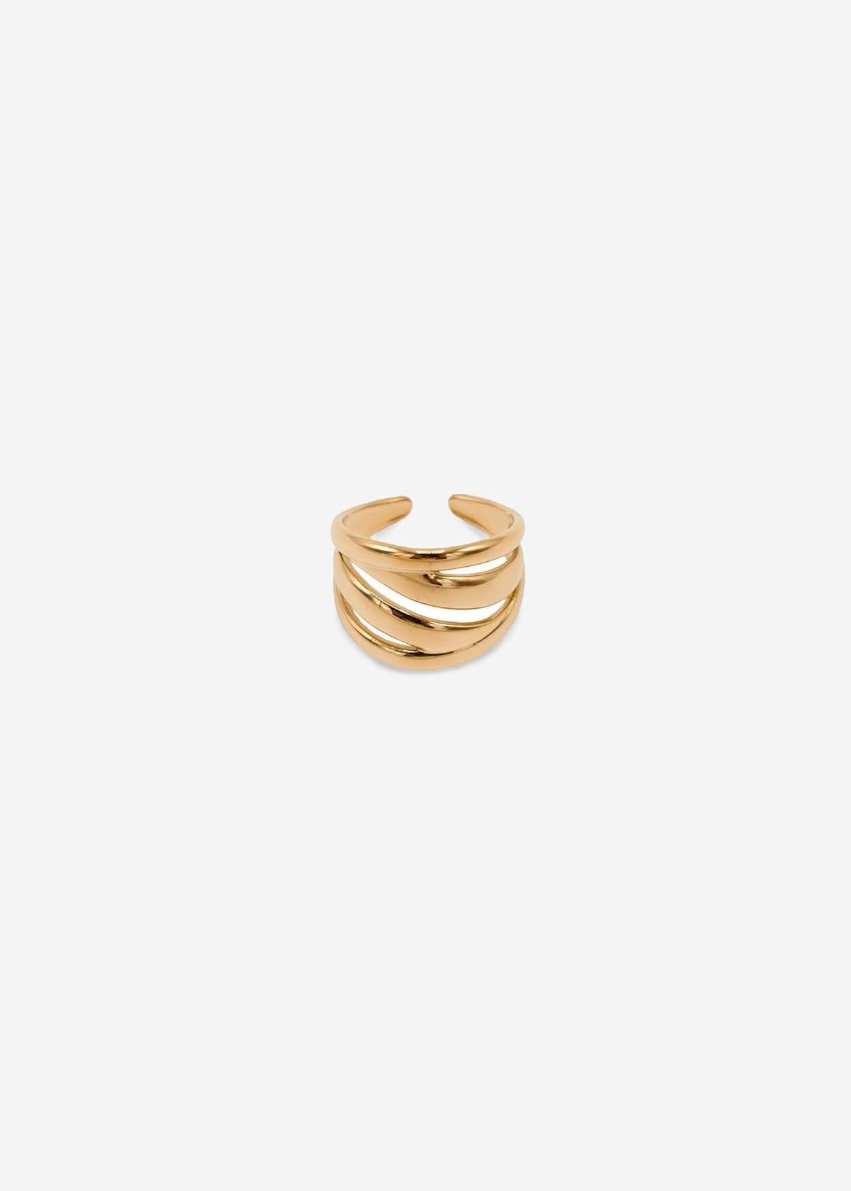 Breiter, verschlungener Ring - gold