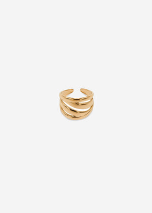 Breiter, verschlungener Ring - gold