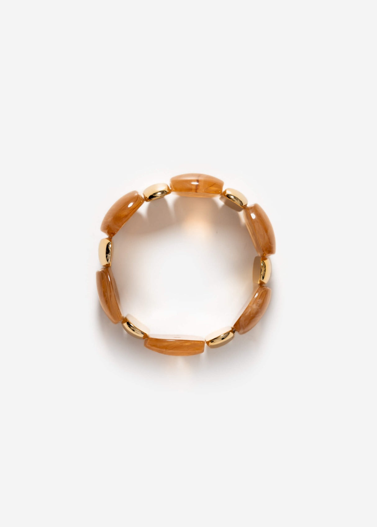 Wide bracelet with gold-colored elements - brown