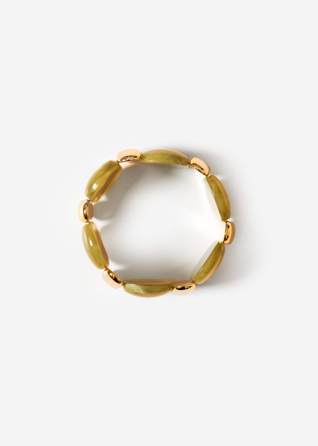 Breites Armband mit goldfarbenen Elementen - khaki