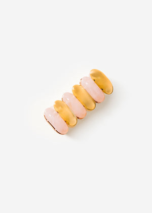 Wide bracelet with gold-colored elements - pink
