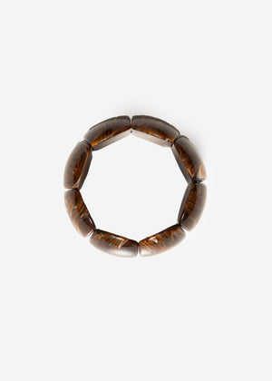 Breites elastisches Armband - dunkelbraun