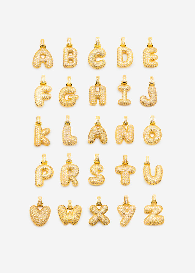 Buchstaben Kette - D - gold