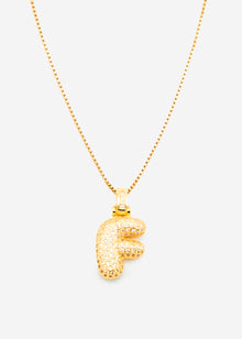 Letter necklace - F - gold