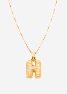 Letter necklace - H - gold