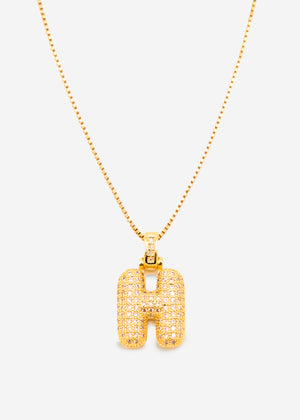 Letter necklace - H - gold