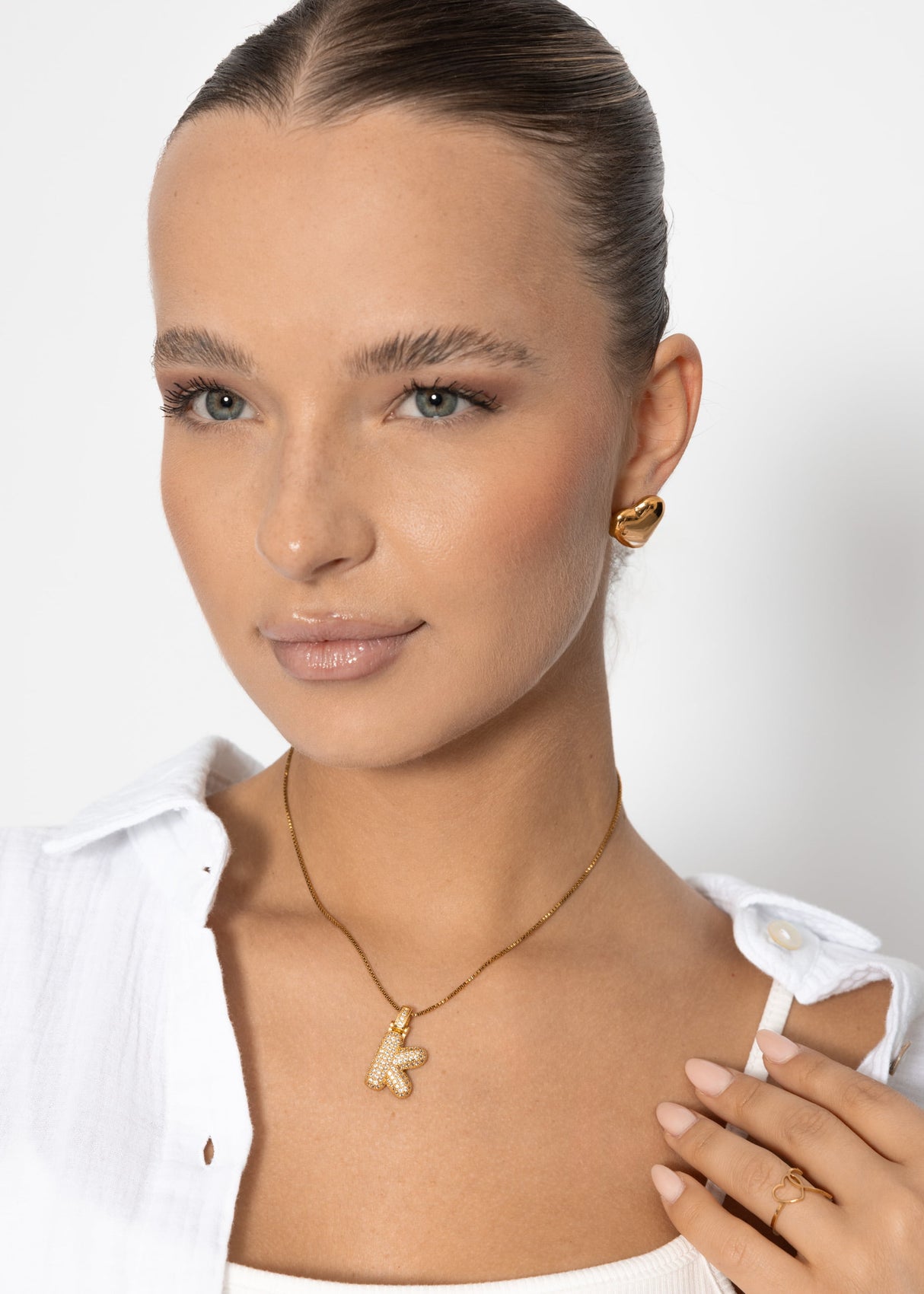 Buchstaben Kette - K - gold