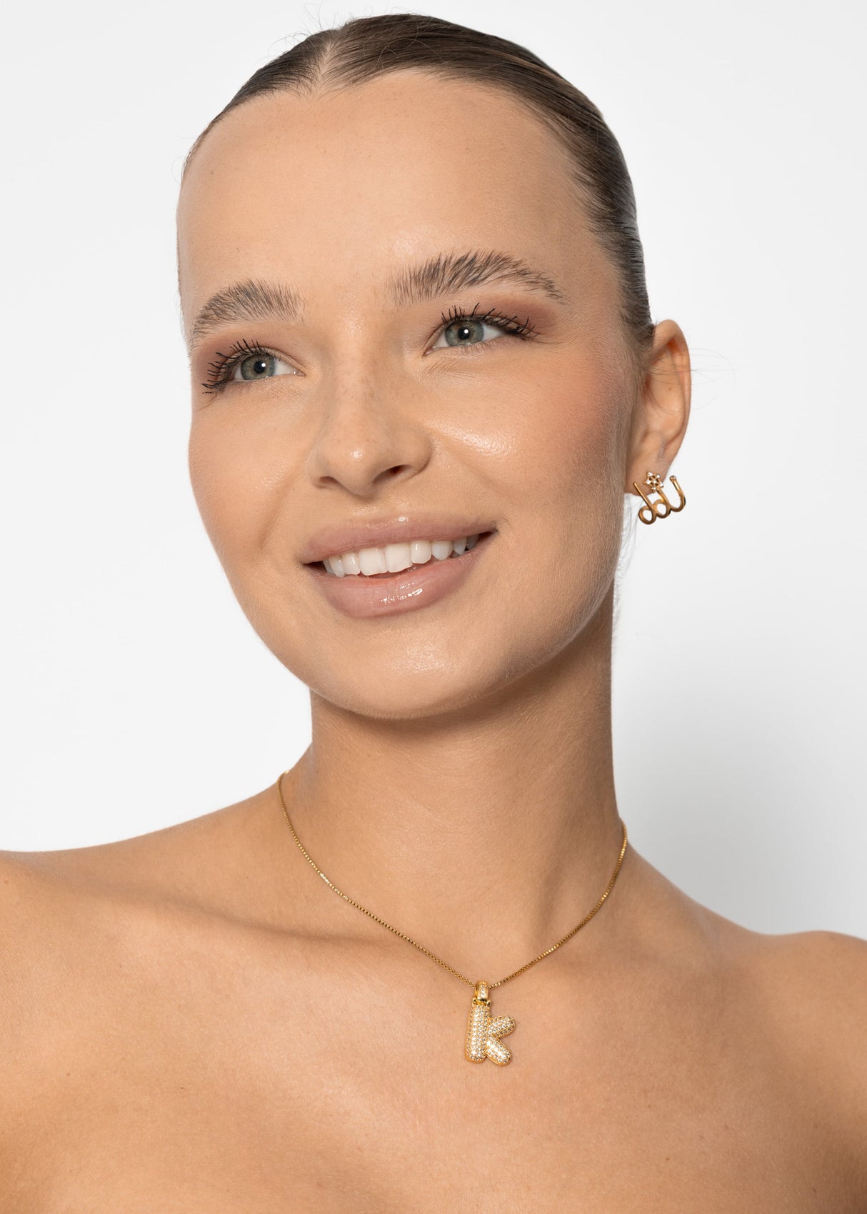 Buchstaben Kette - K - gold
