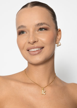 Buchstaben Kette - K - gold