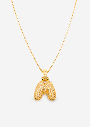Buchstaben Kette - M - gold